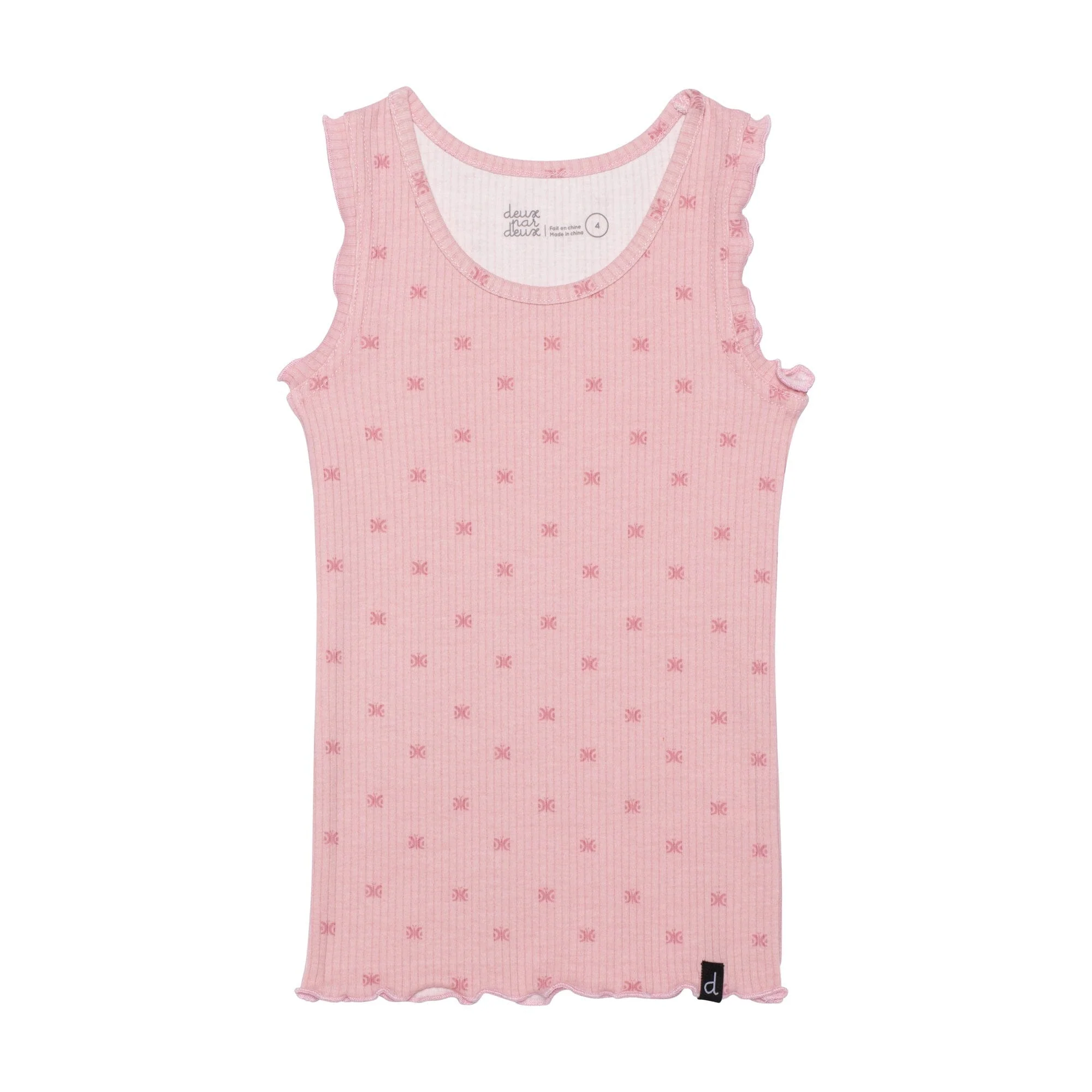 Deux par Deux Deux par Deux Printed Tank Light Pink Butterflies