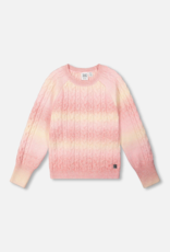 Deux par Deux Deux par Deux Pink Gradient Knitted Cable Sweater