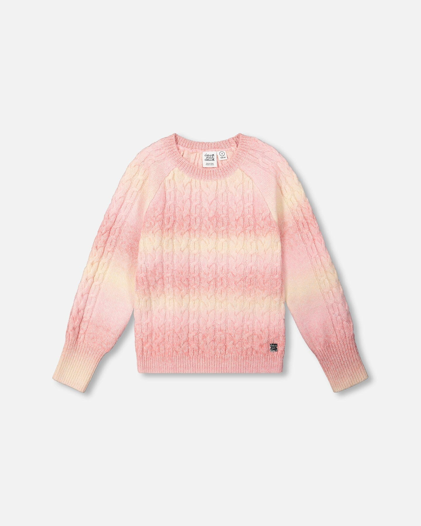 Deux par Deux Deux par Deux Pink Gradient Knitted Cable Sweater