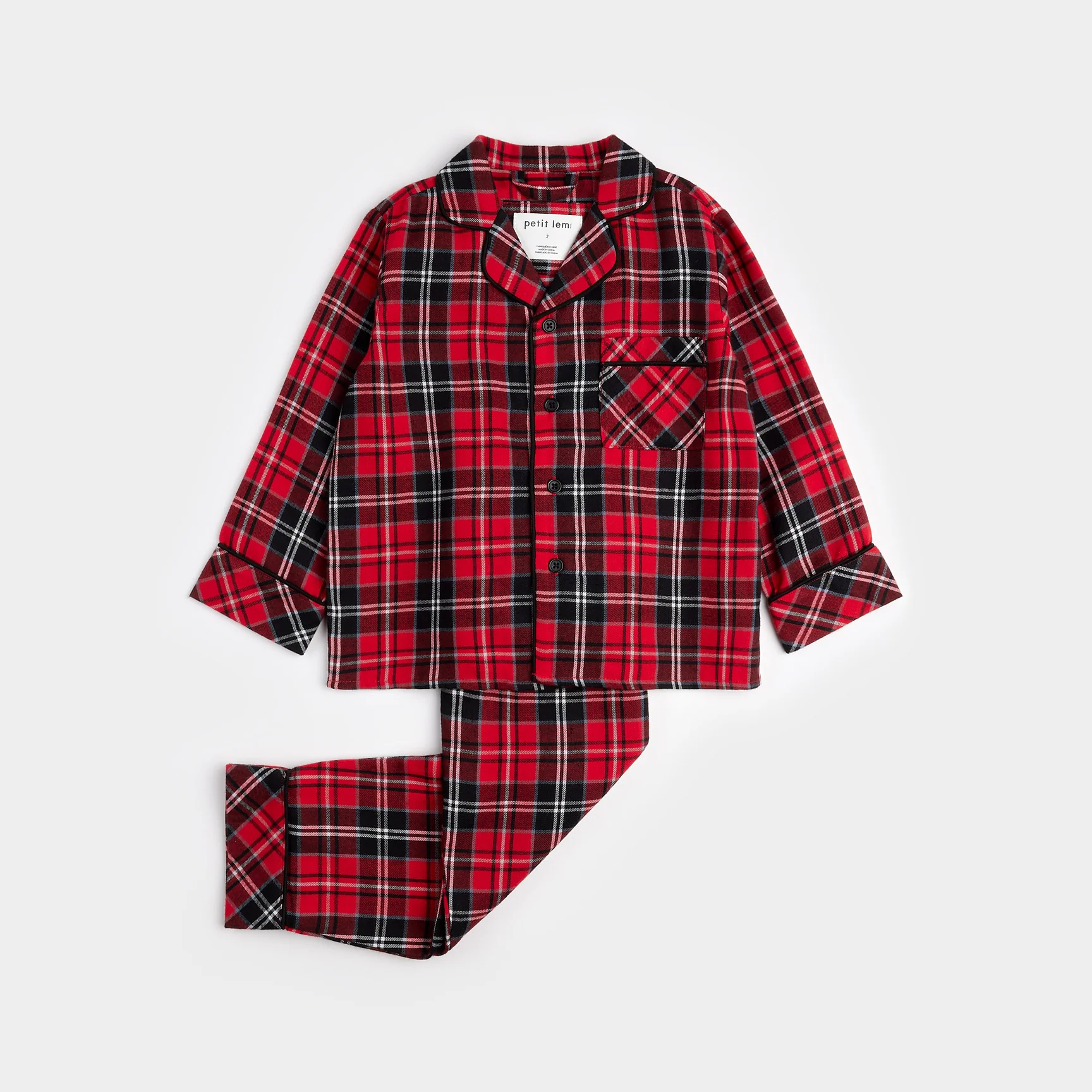 Petit Lem Petit Lem Scarlet Tartan Plaid Flannel PJ Set