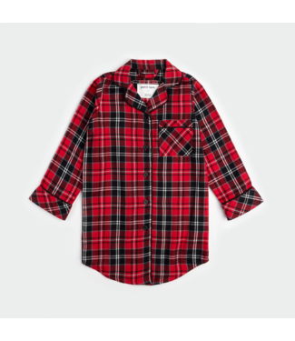 Petit Lem Petit Lem Scarlet Tartan Plaid Flannel Night Gown