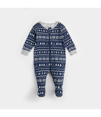 Petit Lem Baby Sleeper Fairisle Hockey on Blue