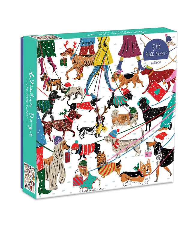 Galison Winter Dogs Puzzle 500pc