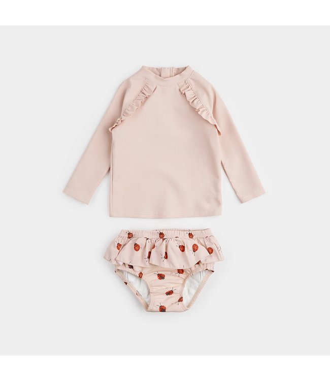 Petit Lem Petit Lem Rashguard Set with Swim Diaper Ladybugs