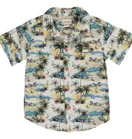 Me & Henry Me & Henry Maui Cream Hawaiian Print Shirt