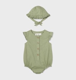 Mayoral Mayoral Newborn Linen Romper with Hat