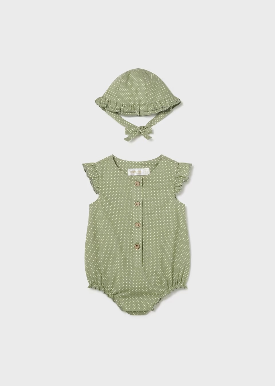 Mayoral Mayoral Newborn Linen Romper with Hat