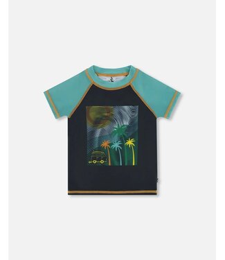 Deux par Deux Deux par Deux S/S Rashguard Trellis Beach Print