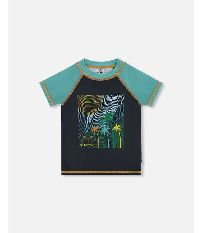 Deux par Deux Deux par Deux S/S Rashguard Trellis Beach Print