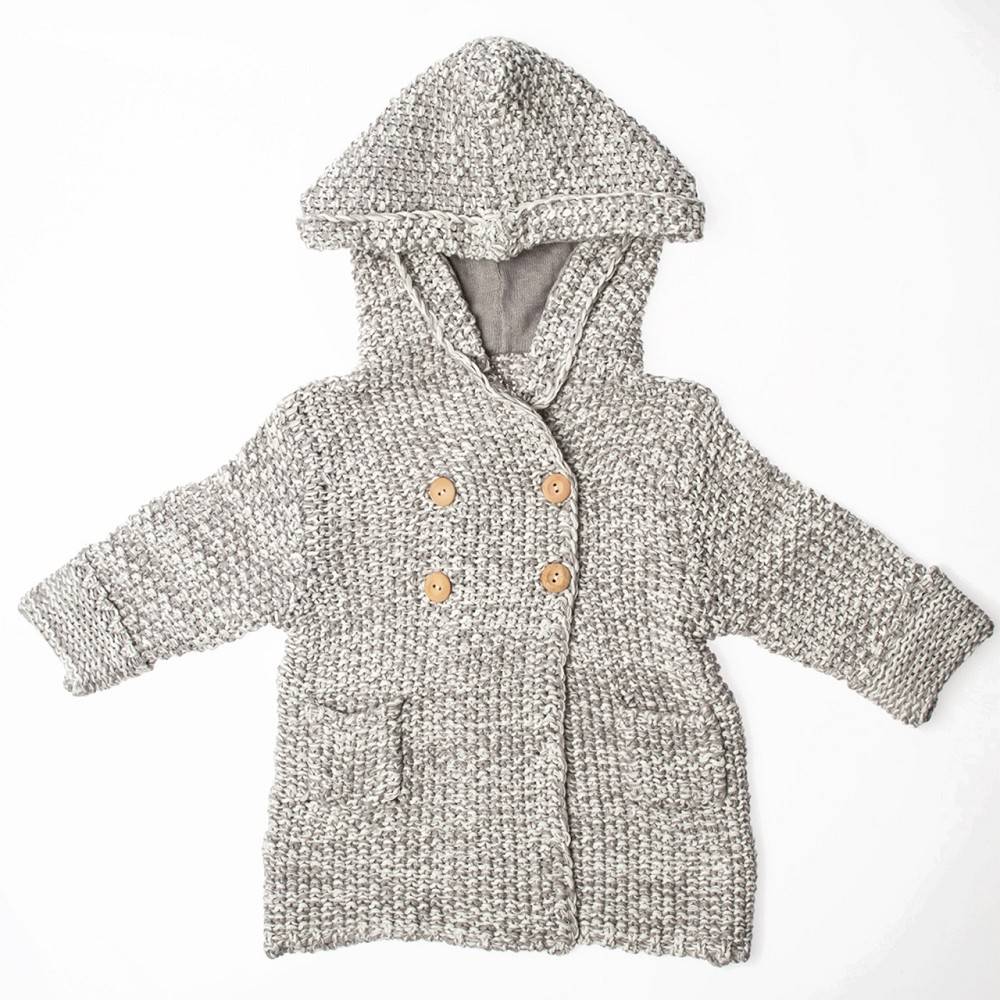 Beba Bean Crochet Knit Hoodie