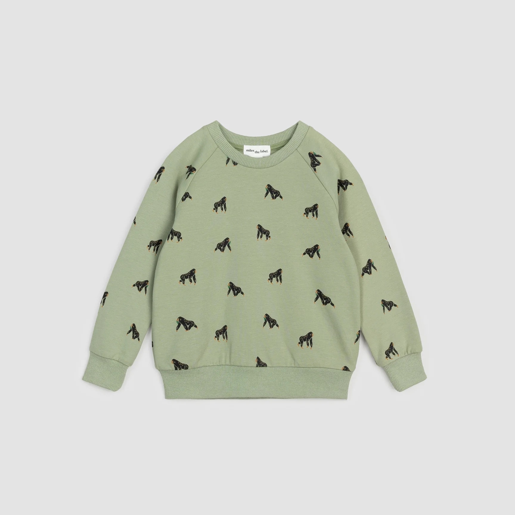 Miles the Label Miles Infant Green Tea Gorilla Print Sweatshirt