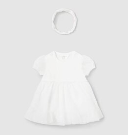 Mayoral Mayoral Newborn Romper w/ Tulle Skirt and Crown