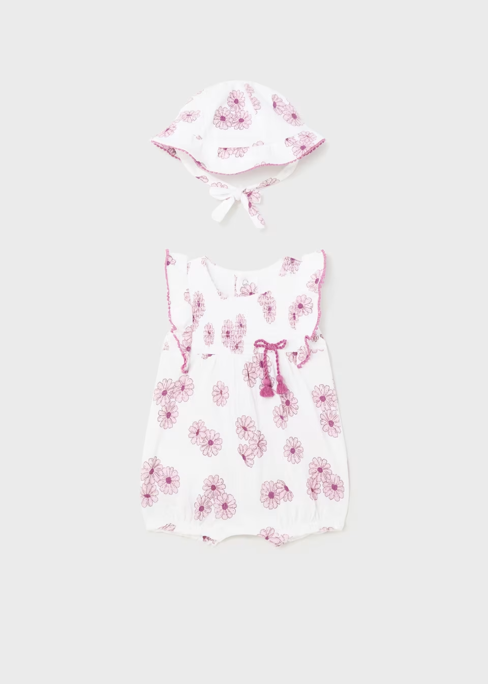 Mayoral Mayoral Newborn Floral Romper with Hat