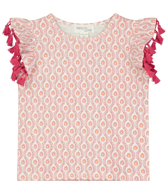 Poppet & Fox Poppet & Fox Tassel Sleeve T-Shirt Marrakech