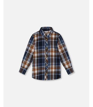 Deux par Deux Deux par Deux L/S Plaid Shirt Blue and Hazel