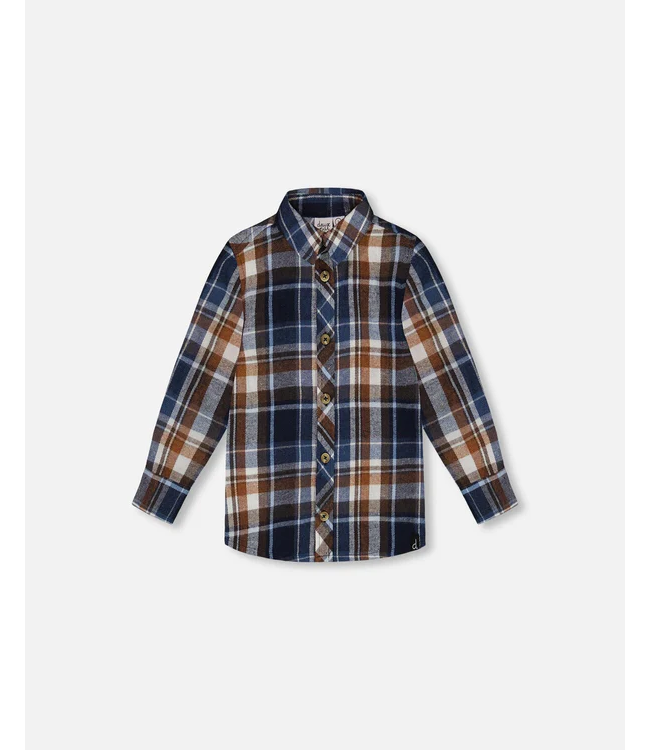 Deux par Deux Deux par Deux L/S Plaid Shirt Blue and Hazel