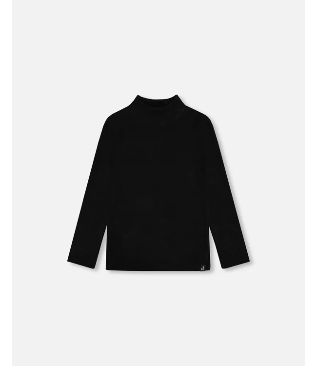 Deux par Deux Deux par Deux Soft Brushed Rib Mock Neck Top