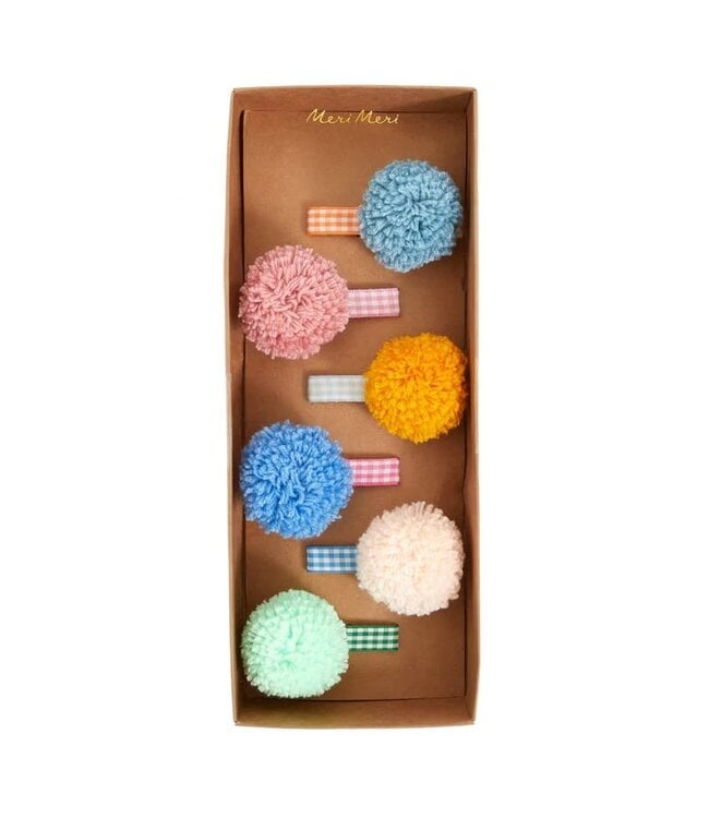meri meri Meri Meri Gingham And Big Pompom Hair Clips