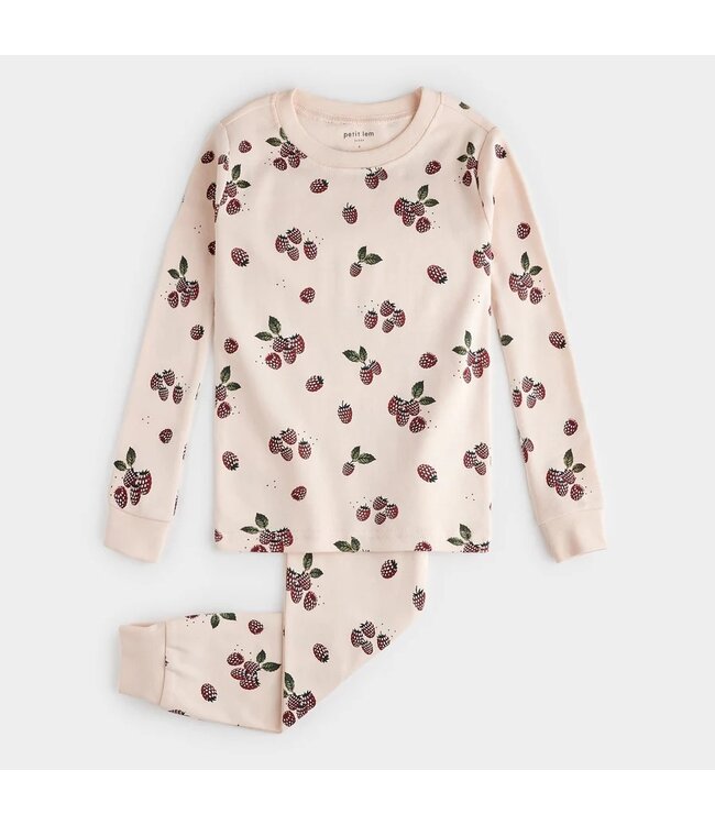 Petit Lem Petit Lem PJ Set Raspberry Print