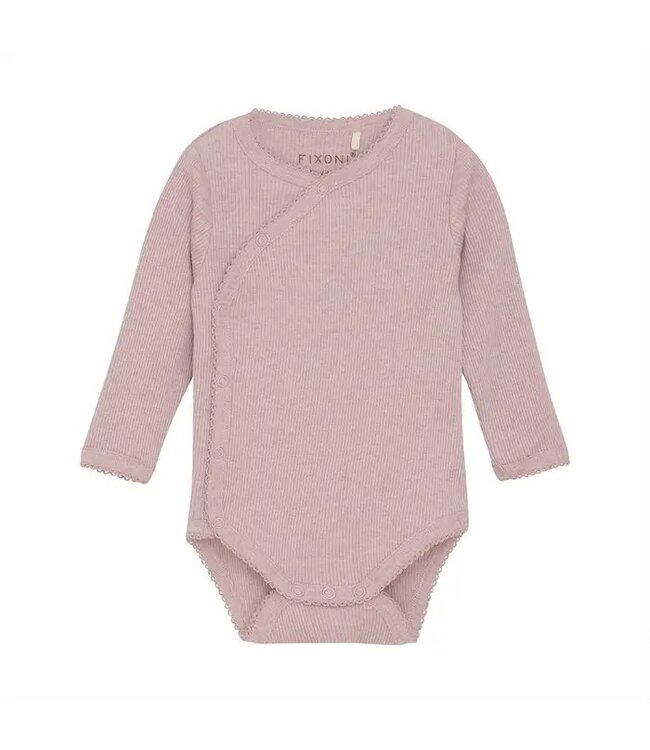 Fixoni Fixoni Ribbed Wrap L/S Onesie