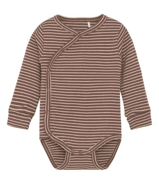 Fixoni Fixoni Striped Wrap Onesie Long Sleeve