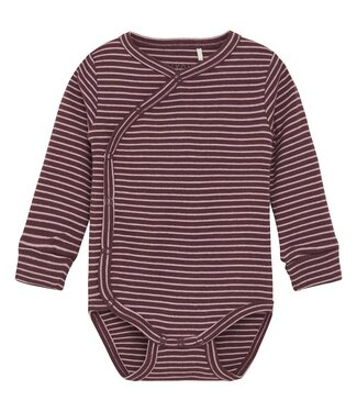 Fixoni Fixoni Striped Wrap Onesie Long Sleeve