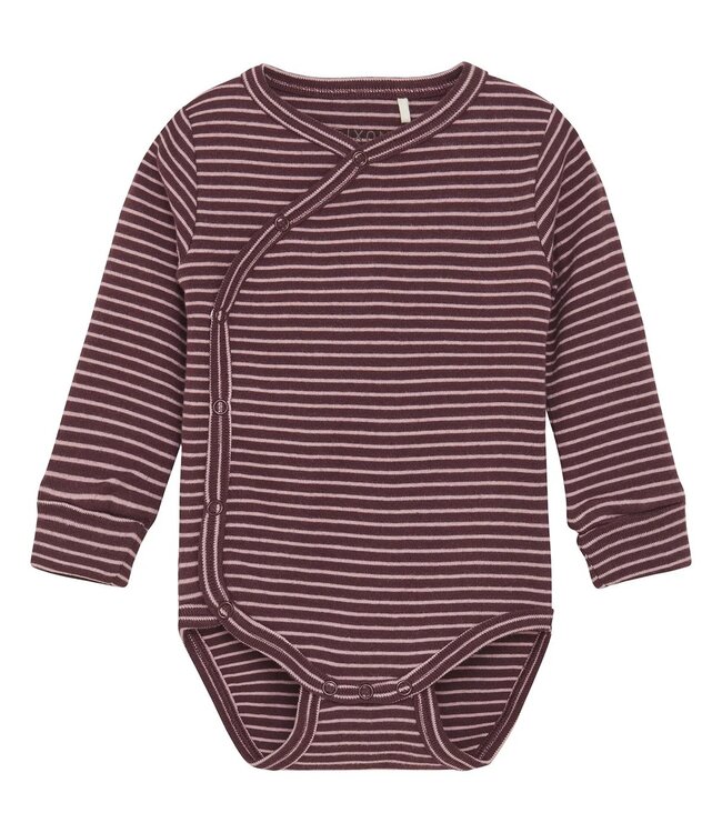 Fixoni Fixoni Striped Wrap Onesie Long Sleeve
