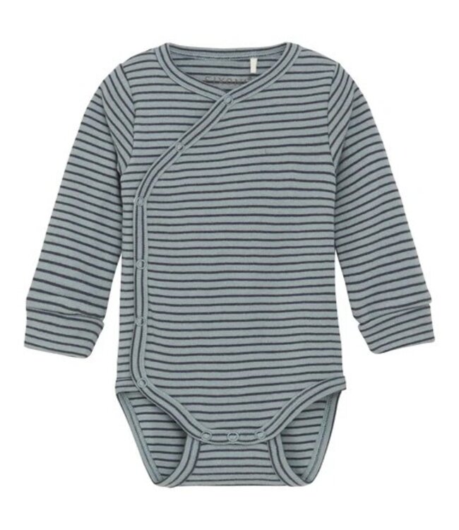 Fixoni Fixoni Striped Wrap Onesie Long Sleeve