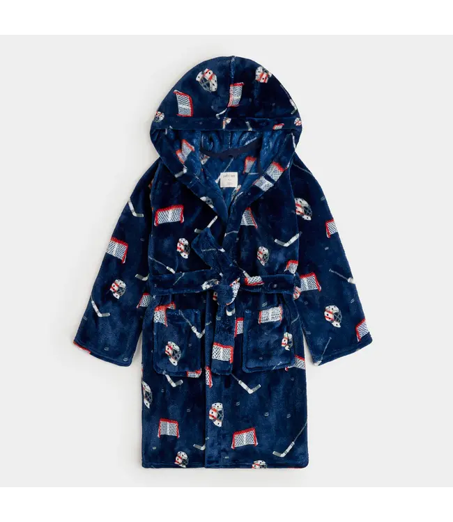 Petit Lem Petit Lem Plush Robe Hockey Life Blue