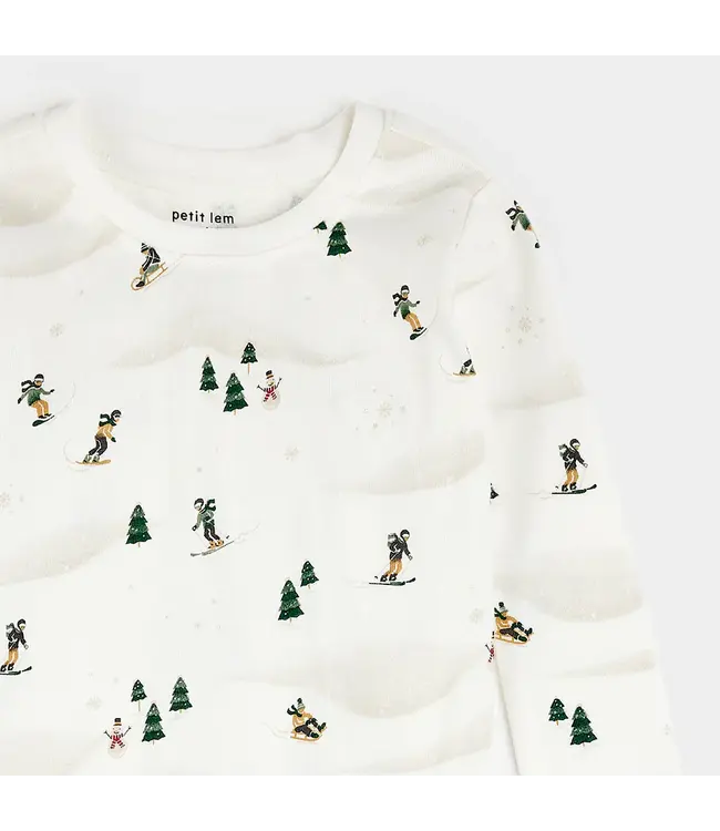 Petit Lem PJ Set Winter Fun Print