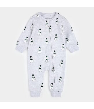 Petit Lem Petit Lem Fleece Playsuit Merry Snowman Print