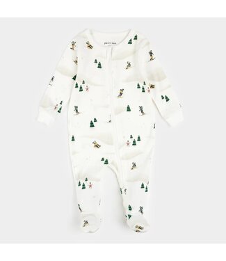 Petit Lem Footed Sleeper Frosty Festivities Print