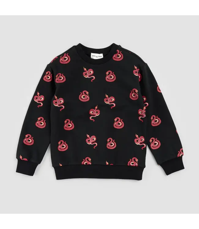Miles the Label Miles Sweatshirt Snake Print on Black