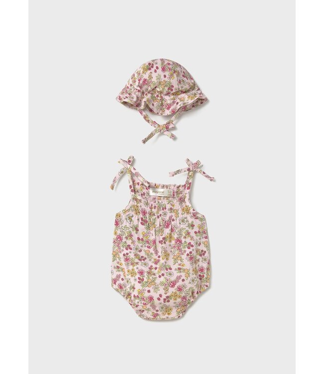 Mayoral Mayoral Tank Bloomer Onesie with Sun Hat