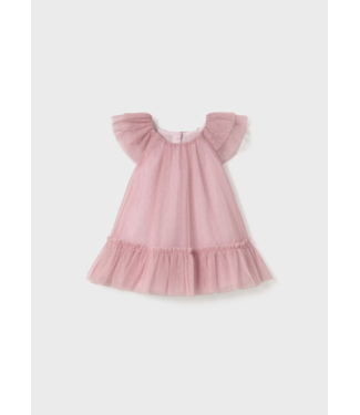Mayoral Mayoral Tulle Flutter Sleeve Dress