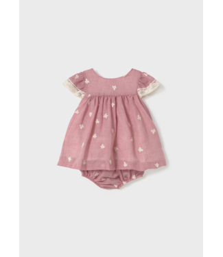 Mayoral Mayoral Flutter Sleeve Butterfly Dress and Bloomer Set