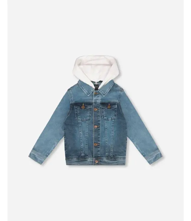 Deux par Deux Denim Jacket with French Terry Hood