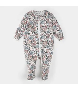 Petit Lem Petit Lem Footed Sleeper Vintage Flowers Print