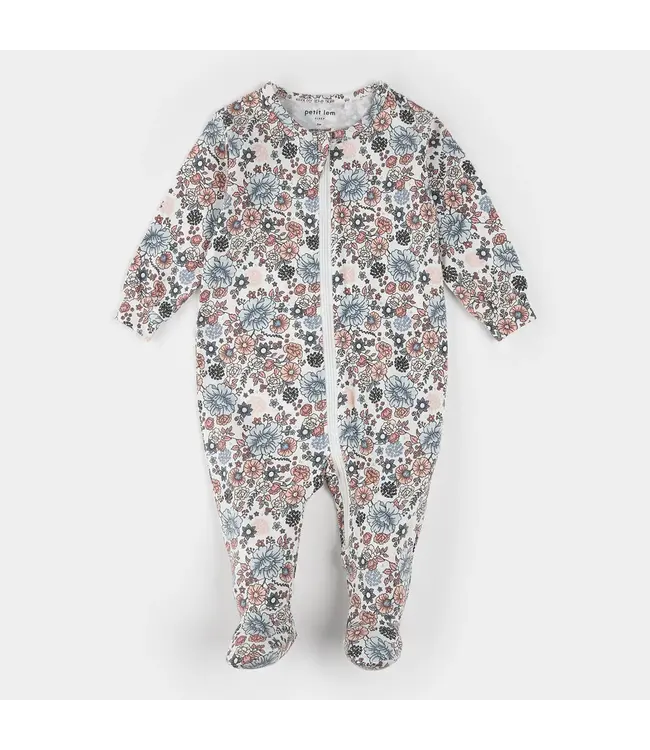 Petit Lem Petit Lem Footed Sleeper Vintage Flowers Print