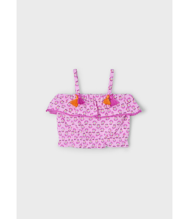 Mayoral Strappy Top Lilac Floral Print