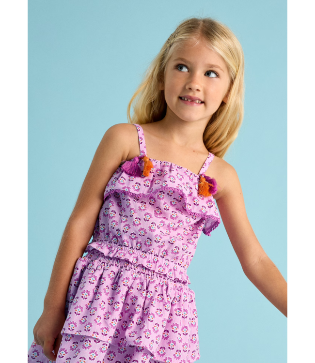 Mayoral Strappy Top Lilac Floral Print