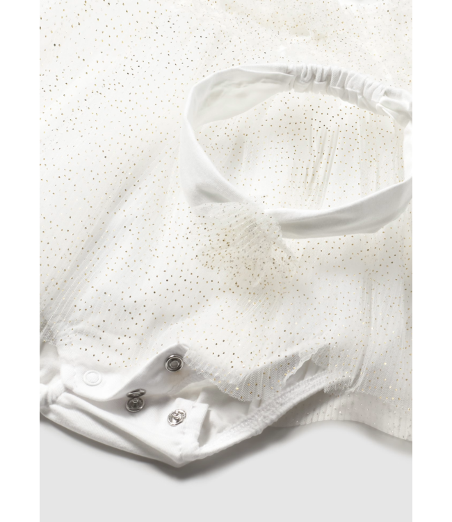 Mayoral Tulle Onesie Dress with Headband