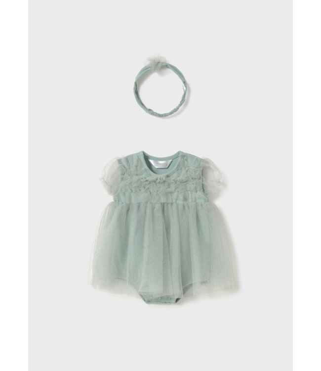 Mayoral Tulle Onesie Dress with Headband