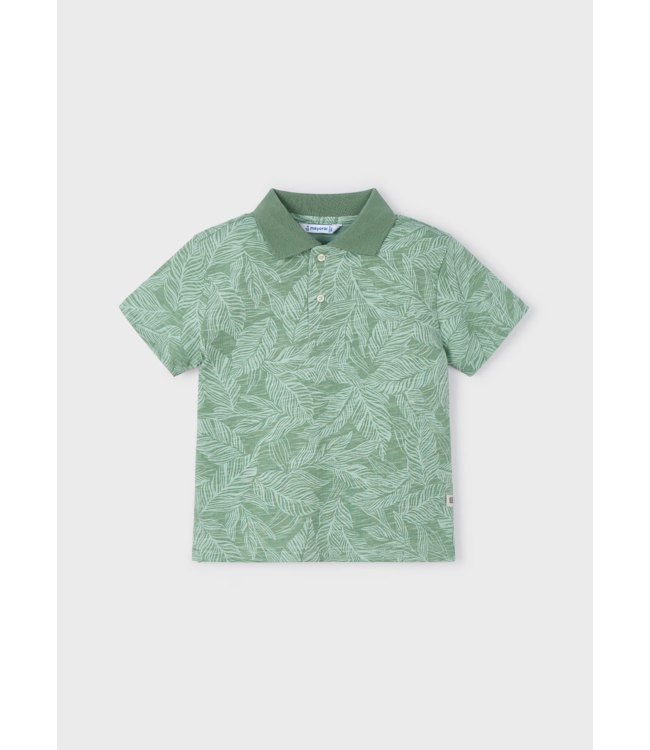 Mayoral Short Sleeve Polo Frond Print