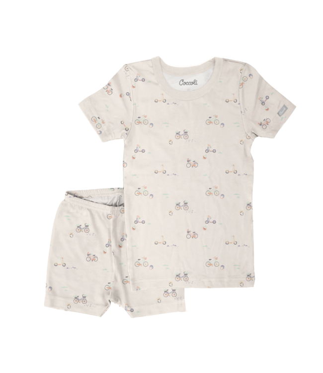 Coccoli Shortie PJ Set Bicycles Print