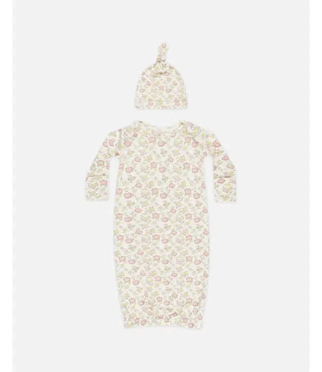 Quincy Mae Bamboo Baby Gown & Hat Set