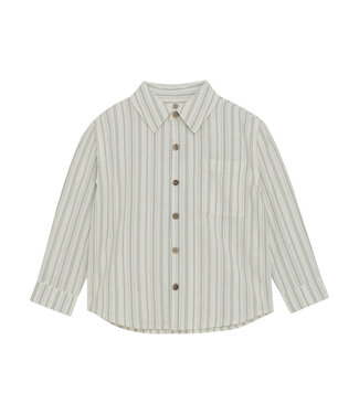 Enfant Enfant Long Sleeve Pinstripe Button Down Sage Green