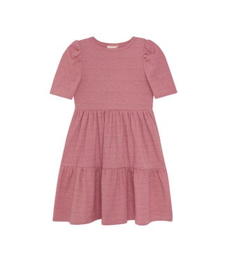 Minymo Minymo Glitter Short Puffed Sleeve Dress