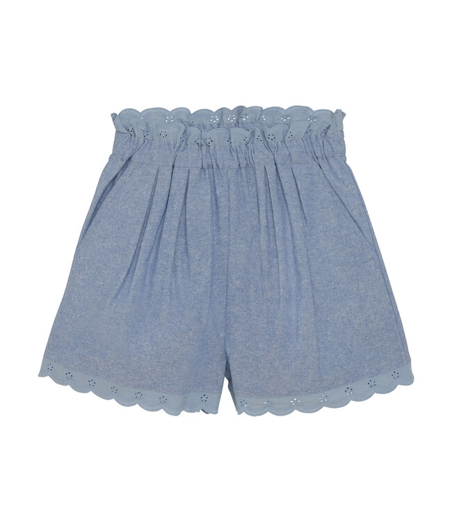 Creamie Scallop Trim Short Chambray