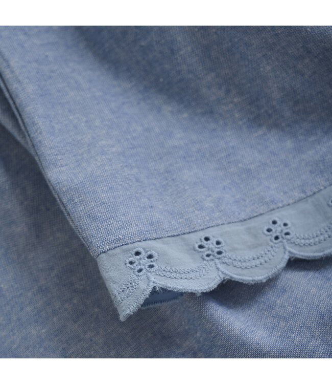 Creamie Scallop Trim Short Chambray